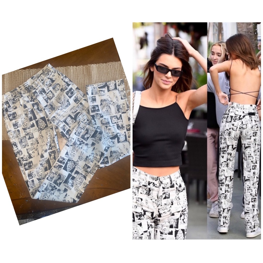 Reformation Jeans Newsprint Comic High Rise Straight  Womens Size 27